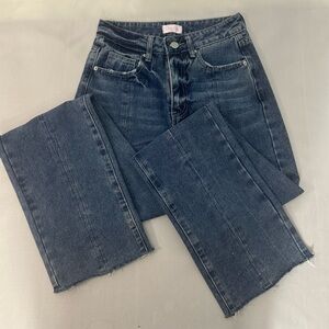 Pink Lily Dark Blue Straight Leg Jeans